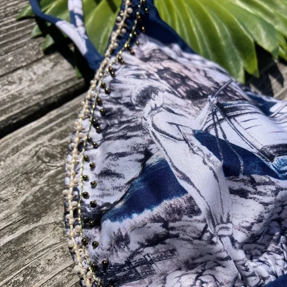 NWT Beaded Nautical Set - AGUA BENDITA Mia Proa Bikini Top & Eda Bottoms -M - Picture 4 of 16